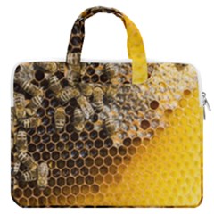 Honeycomb With Bees Macbook Pro 16  Double Pocket Laptop Bag  by Apen