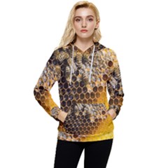 Honeycomb With Bees Women s Lightweight Drawstring Hoodie by Apen