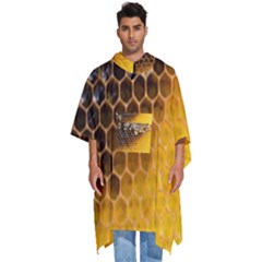 Honeycomb With Bees Men s Hooded Rain Ponchos by Apen