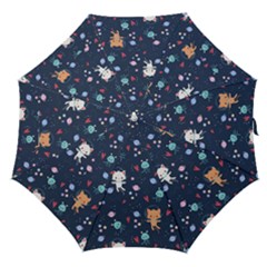 Cute Astronaut Cat With Star Galaxy Elements Seamless Pattern Straight Umbrellas by Apen