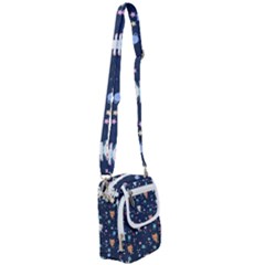 Cute Astronaut Cat With Star Galaxy Elements Seamless Pattern Shoulder Strap Belt Bag by Apen