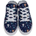 Cute Astronaut Cat With Star Galaxy Elements Seamless Pattern Half Slippers View1