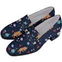 Cute Astronaut Cat With Star Galaxy Elements Seamless Pattern Women s Chunky Heel Loafers View2