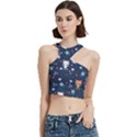 Cute Astronaut Cat With Star Galaxy Elements Seamless Pattern Cut Out Top View1