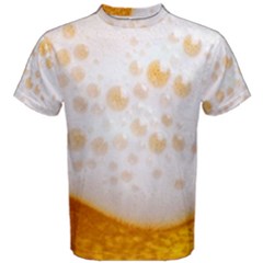 Beer Foam Texture Macro Liquid Bubble Men s Cotton T-shirt by Cemarart