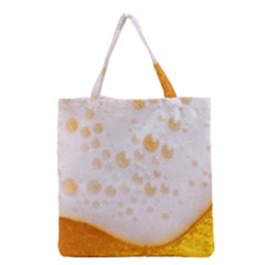 Beer Foam Texture Macro Liquid Bubble Grocery Tote Bag by Cemarart