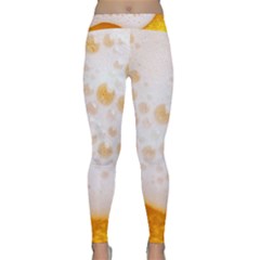 Beer Foam Texture Macro Liquid Bubble Classic Yoga Leggings by Cemarart