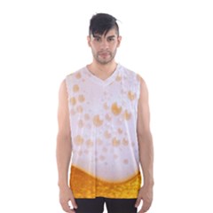 Beer Foam Texture Macro Liquid Bubble Men s Basketball Tank Top by Cemarart