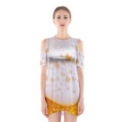 Beer Foam Texture Macro Liquid Bubble Shoulder Cutout One Piece Dress by Cemarart