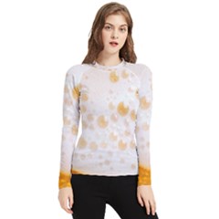 Beer Foam Texture Macro Liquid Bubble Women s Long Sleeve Rash Guard by Cemarart