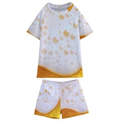 Beer Foam Texture Macro Liquid Bubble Kids  Swim T-shirt And Shorts Set by Cemarart