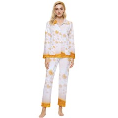 Beer Foam Texture Macro Liquid Bubble Womens  Long Sleeve Velvet Pocket Pajamas Set by Cemarart