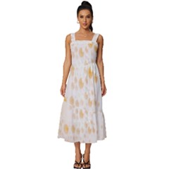 Beer Foam Texture Macro Liquid Bubble Square Neckline Tiered Midi Dress by Cemarart