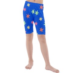 Background Star Darling Galaxy Kids  Mid Length Swim Shorts