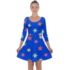 Background Star Darling Galaxy Quarter Sleeve Skater Dress