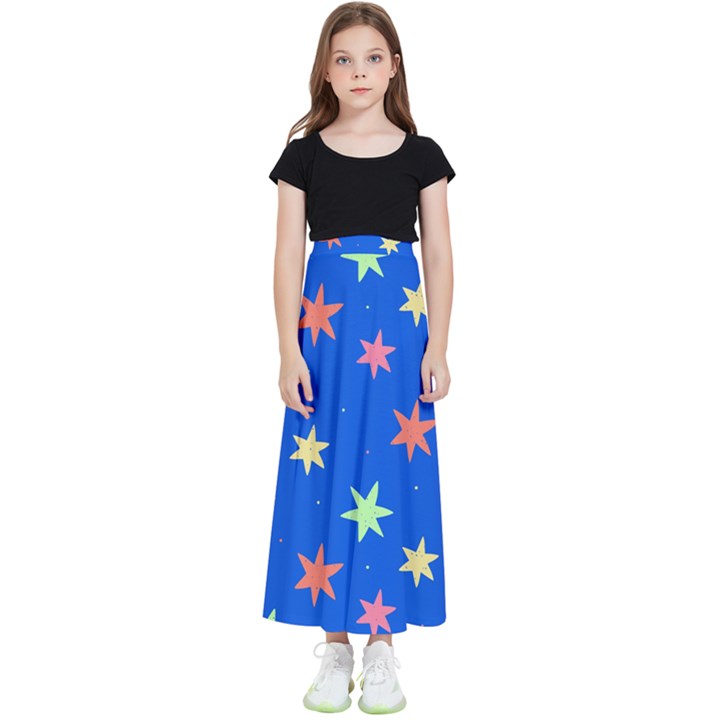 Background Star Darling Galaxy Kids  Flared Maxi Skirt