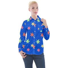 Background Star Darling Galaxy Women s Long Sleeve Pocket Shirt