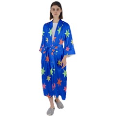 Background Star Darling Galaxy Maxi Satin Kimono by Maspions