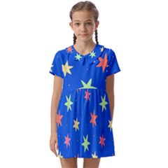 Background Star Darling Galaxy Kids  Asymmetric Collar Dress by Maspions