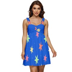 Background Star Darling Galaxy Ruffle Strap Babydoll Chiffon Dress