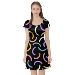 Abstract Pattern Wallpaper Short Sleeve Skater Dress