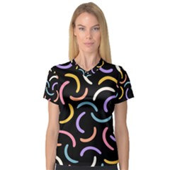 Abstract Pattern Wallpaper V-neck Sport Mesh T-shirt