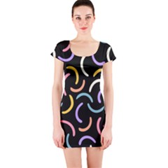 Abstract Pattern Wallpaper Short Sleeve Bodycon Dress by Maspions