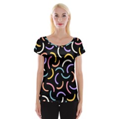 Abstract Pattern Wallpaper Cap Sleeve Top