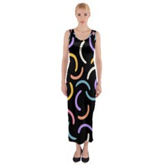 Abstract Pattern Wallpaper Fitted Maxi Dress