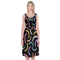 Abstract Pattern Wallpaper Midi Sleeveless Dress