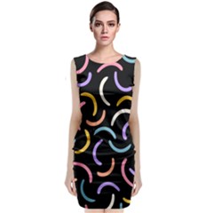 Abstract Pattern Wallpaper Sleeveless Velvet Midi Dress