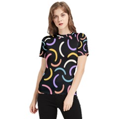 Abstract Pattern Wallpaper Women s Short Sleeve Rash Guard