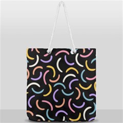 Abstract Pattern Wallpaper Full Print Rope Handle Tote (large)