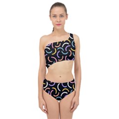 Abstract Pattern Wallpaper Spliced Up Two Piece Swimsuit