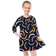 Abstract Pattern Wallpaper Kids  Quarter Sleeve Shirt Dress by Maspions