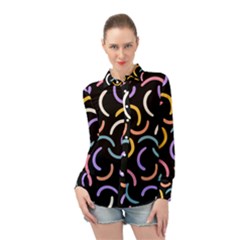 Abstract Pattern Wallpaper Long Sleeve Chiffon Shirt