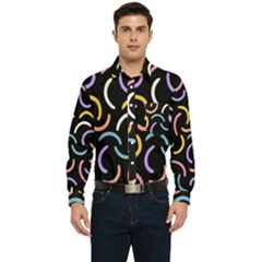 Abstract Pattern Wallpaper Men s Long Sleeve Pocket Shirt 