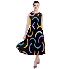 Abstract Pattern Wallpaper Round Neck Boho Dress