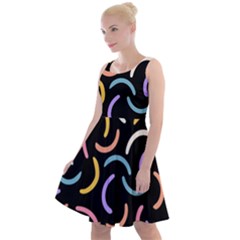 Abstract Pattern Wallpaper Knee Length Skater Dress