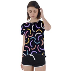 Abstract Pattern Wallpaper Short Sleeve Open Back T-shirt