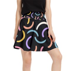 Abstract Pattern Wallpaper Waistband Skirt