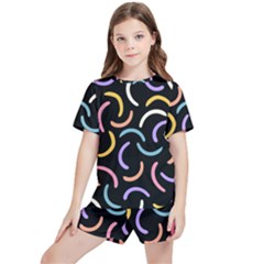 Abstract Pattern Wallpaper Kids  T-shirt And Sports Shorts Set