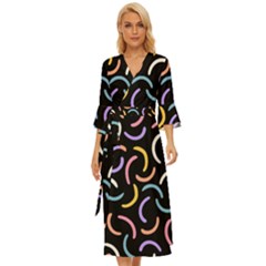 Abstract Pattern Wallpaper Midsummer Wrap Dress