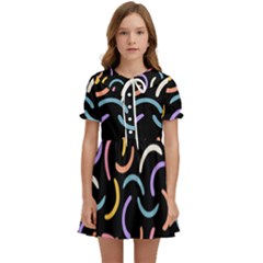 Abstract Pattern Wallpaper Kids  Sweet Collar Dress