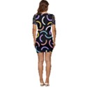 Abstract Pattern Wallpaper Low Cut Cap Sleeve Mini Dress View4