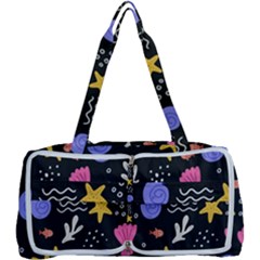 Sea Shells Pattern Wallpaper Fish Multi Function Bag by Maspions