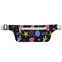 Sea Shells Pattern Wallpaper Fish Active Waist Bag