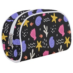 Sea Shells Pattern Wallpaper Fish Make Up Case (medium)