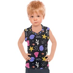 Sea Shells Pattern Wallpaper Fish Kids  Sport Tank Top