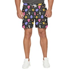 Sea Shells Pattern Wallpaper Fish Men s Runner Shorts